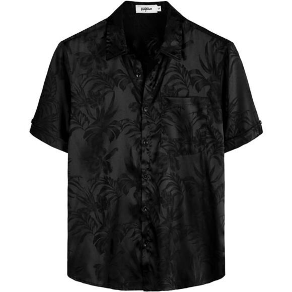 Mens Summer Regular Fit Shirt Casual Button Down Short Sleeve Beach Tops - Picture 2 of 7